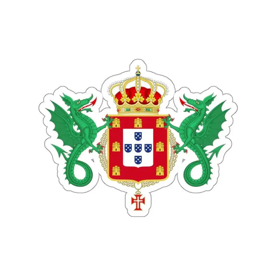 Coat of Arms of the Kingdom of Portugal 1640-1910 STICKER Vinyl Die-Cut Decal - The Sticker Space