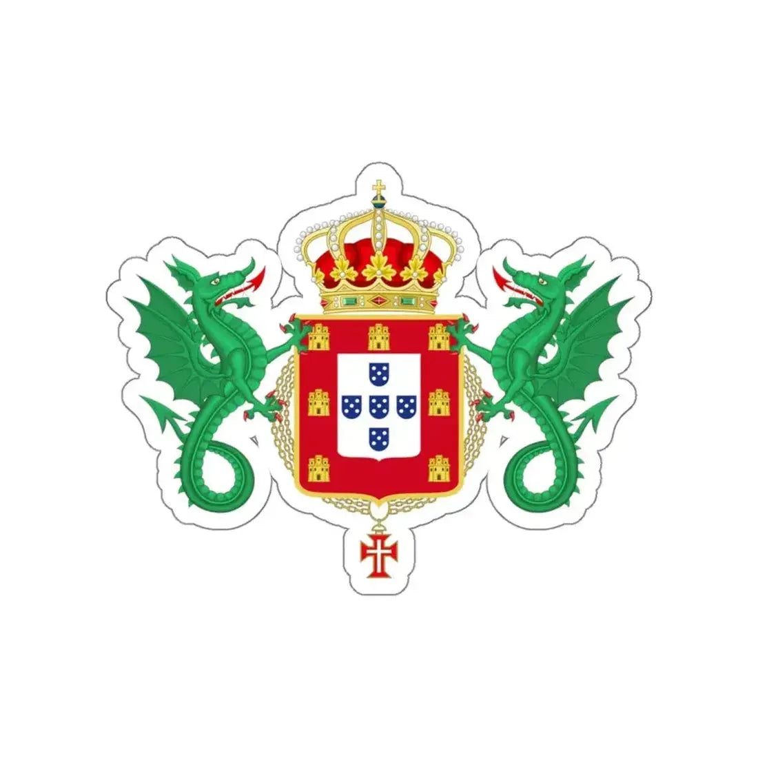 Coat of Arms of the Kingdom of Portugal 1640-1910 STICKER Vinyl Die-Cut Decal - The Sticker Space