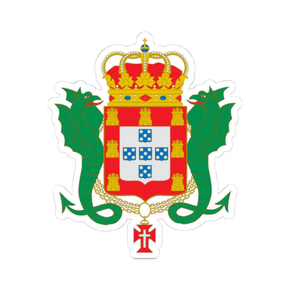 Coat of arms of the Kingdom of Portugal Enciclopedie Diderot (Spain) (Coat of Arms) STICKER Vinyl Kiss-Cut Decal 4 Inch White - The Sticker Space