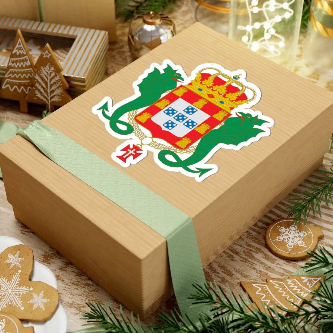 Coat of arms of the Kingdom of Portugal Enciclopedie Diderot (Spain) (Coat of Arms) STICKER Vinyl Kiss-Cut Decal - The Sticker Space