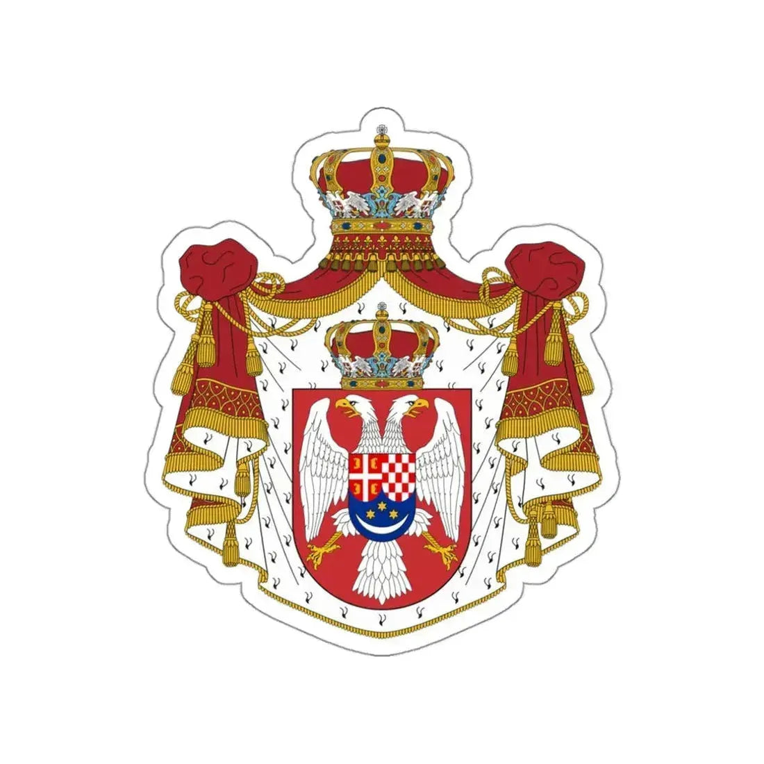 Coat of arms of the Kingdom of Yugoslavia STICKER Vinyl Die-Cut Decal 3 Inch - The Sticker Space