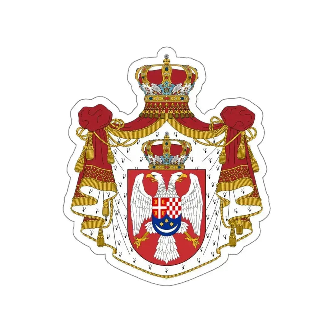 Coat of arms of the Kingdom of Yugoslavia STICKER Vinyl Die-Cut Decal 5 Inch - The Sticker Space
