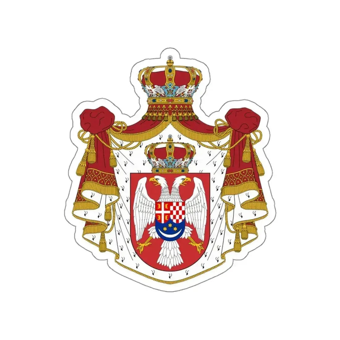 Coat of arms of the Kingdom of Yugoslavia STICKER Vinyl Die-Cut Decal - The Sticker Space