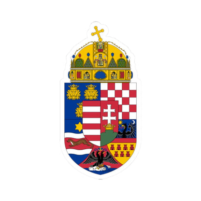 Coat of arms of the Lands of the Holy Hungarian Crown 1896-1915 (Austria) (Coat of Arms) STICKER Vinyl Kiss-Cut Decal 2 Inch White - The Sticker Space