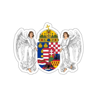 Coat of arms of the Lands of the Holy Hungarian Crown (1896-1915) STICKER Vinyl Die-Cut Decal 4 Inch - The Sticker Space