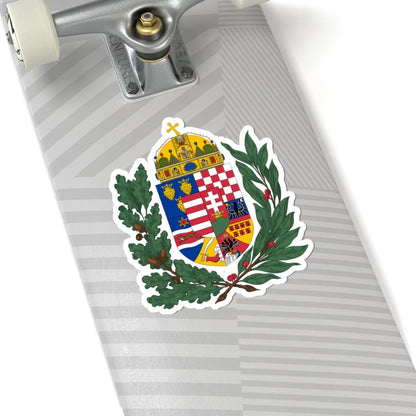 Coat of arms of the Lands of the Holy Hungarian Crown 1915-1918 1919-1946 oak and olive branches (Austria) (Coat of Arms) STICKER Vinyl Kiss-Cut Decal - The Sticker Space