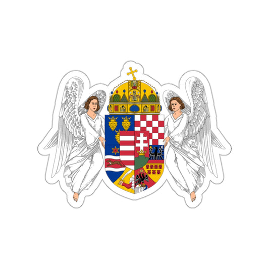 Coat of arms of the Lands of the Holy Hungarian Crown (1915-1918, 1919-1946) STICKER Vinyl Die-Cut Decal-White-The Sticker Space