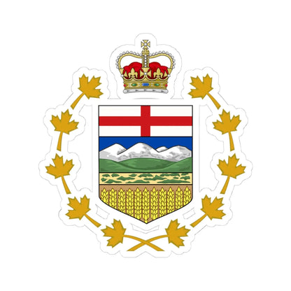 Coat of arms of the Lieutenant-Governor of Alberta (Canada) (Coat of Arms) STICKER Vinyl Kiss-Cut Decal 4 Inch White - The Sticker Space
