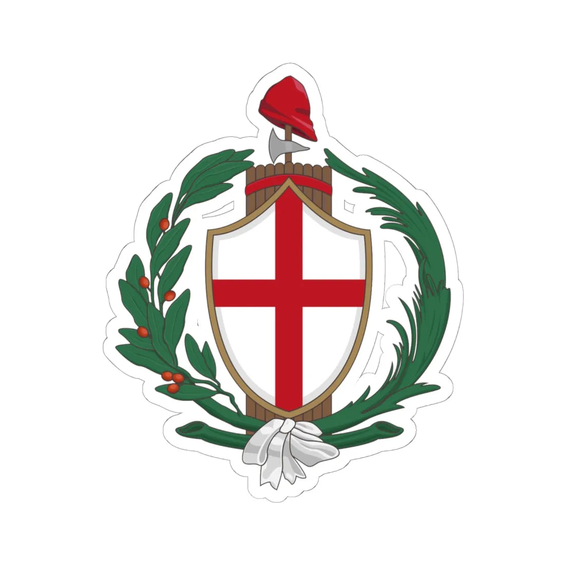 Coat of arms of the Ligurian Republic (Italy) (Coat of Arms) STICKER Vinyl Kiss-Cut Decal 6 Inch White - The Sticker Space