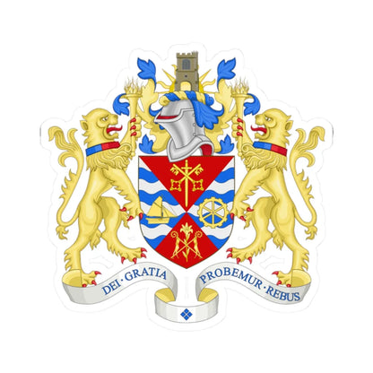 Coat of arms of the London Borough of Barking and Dagenham (England) (Coat of Arms) STICKER Vinyl Kiss-Cut Decal 2 Inch White - The Sticker Space