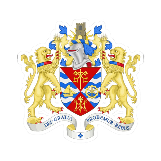 Coat of arms of the London Borough of Barking and Dagenham (England) (Coat of Arms) STICKER Vinyl Kiss-Cut Decal 2 Inch White - The Sticker Space