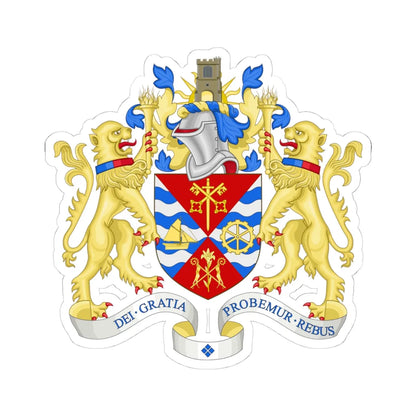 Coat of arms of the London Borough of Barking and Dagenham (England) (Coat of Arms) STICKER Vinyl Kiss-Cut Decal 4 Inch White - The Sticker Space