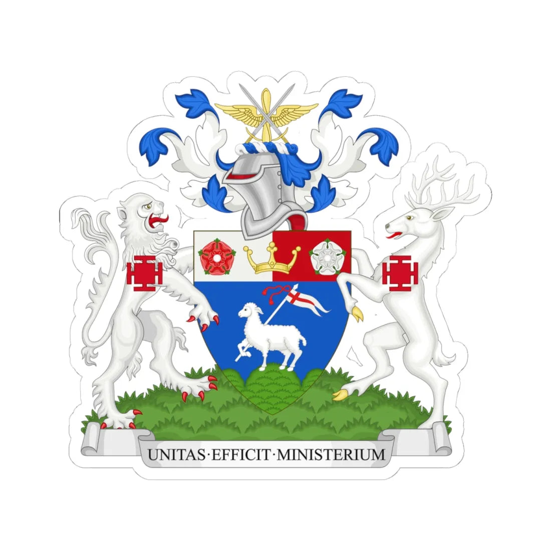 Coat of arms of the London Borough of Barnet (England) (Coat of Arms) STICKER Vinyl Kiss-Cut Decal 4 Inch White - The Sticker Space