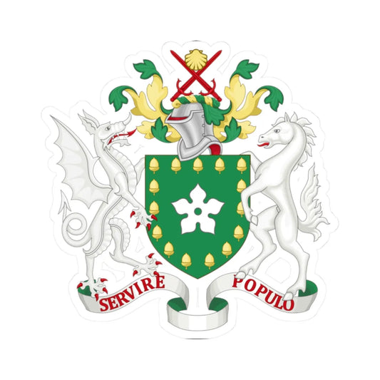 Coat of arms of the London Borough of Bromley (England) (Coat of Arms) STICKER Vinyl Kiss-Cut Decal 2 Inch White - The Sticker Space