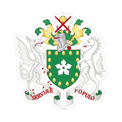 Coat of arms of the London Borough of Bromley (England) (Coat of Arms) STICKER Vinyl Kiss-Cut Decal 4 Inch White - The Sticker Space