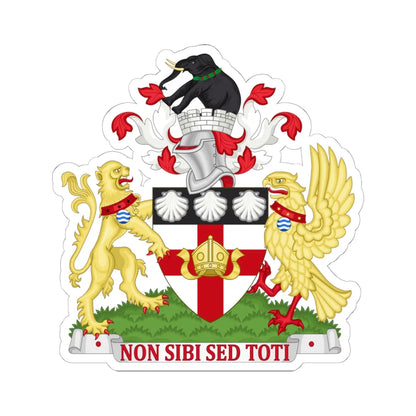 Coat of arms of the London Borough of Camden (England) (Coat of Arms) STICKER Vinyl Kiss-Cut Decal 6 Inch White - The Sticker Space