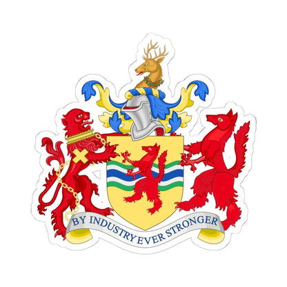 Coat of arms of the London Borough of Enfield (England) (Coat of Arms) STICKER Vinyl Kiss-Cut Decal 6 Inch White - The Sticker Space