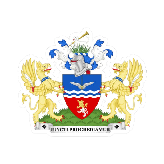 Coat of arms of the London Borough of Hounslow (England) (Coat of Arms) STICKER Vinyl Kiss-Cut Decal 2 Inch White - The Sticker Space