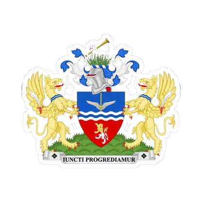 Coat of arms of the London Borough of Hounslow (England) (Coat of Arms) STICKER Vinyl Kiss-Cut Decal 3 Inch White - The Sticker Space