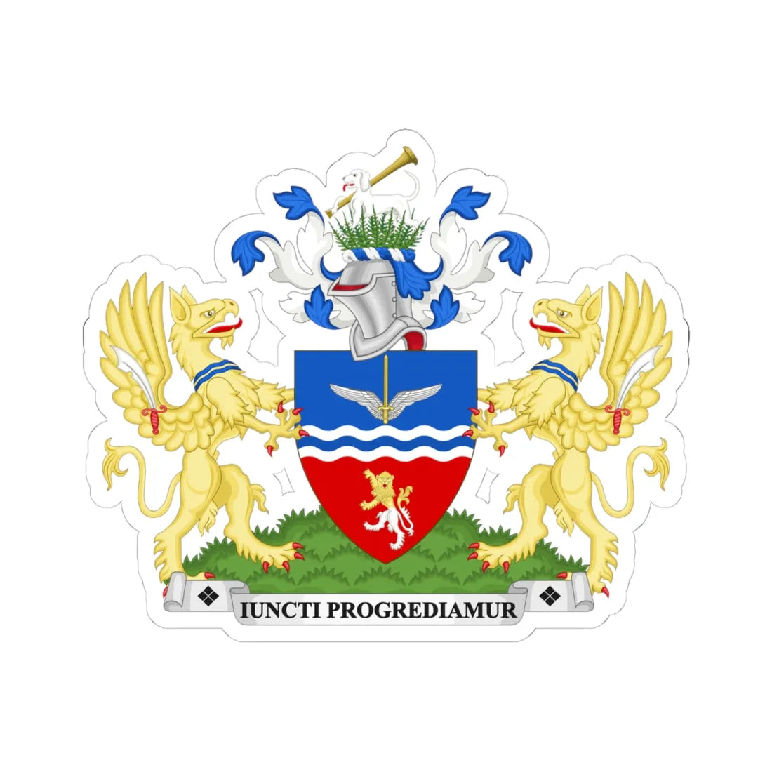 Coat of arms of the London Borough of Hounslow (England) (Coat of Arms) STICKER Vinyl Kiss-Cut Decal 4 Inch White - The Sticker Space