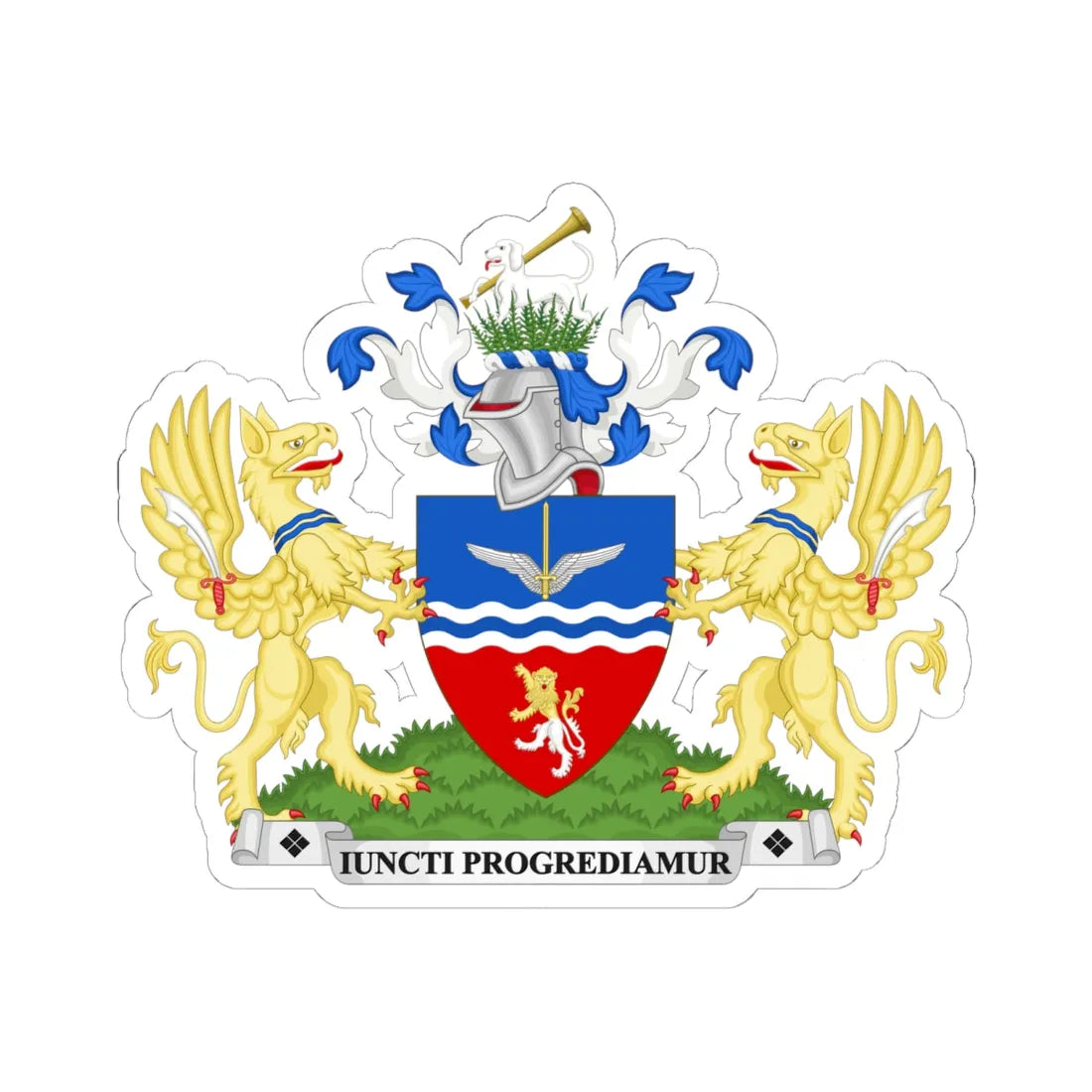 Coat of arms of the London Borough of Hounslow (England) (Coat of Arms) STICKER Vinyl Kiss-Cut Decal 6 Inch White - The Sticker Space