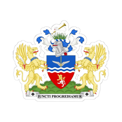 Coat of arms of the London Borough of Hounslow (England) (Coat of Arms) STICKER Vinyl Kiss-Cut Decal 6 Inch White - The Sticker Space