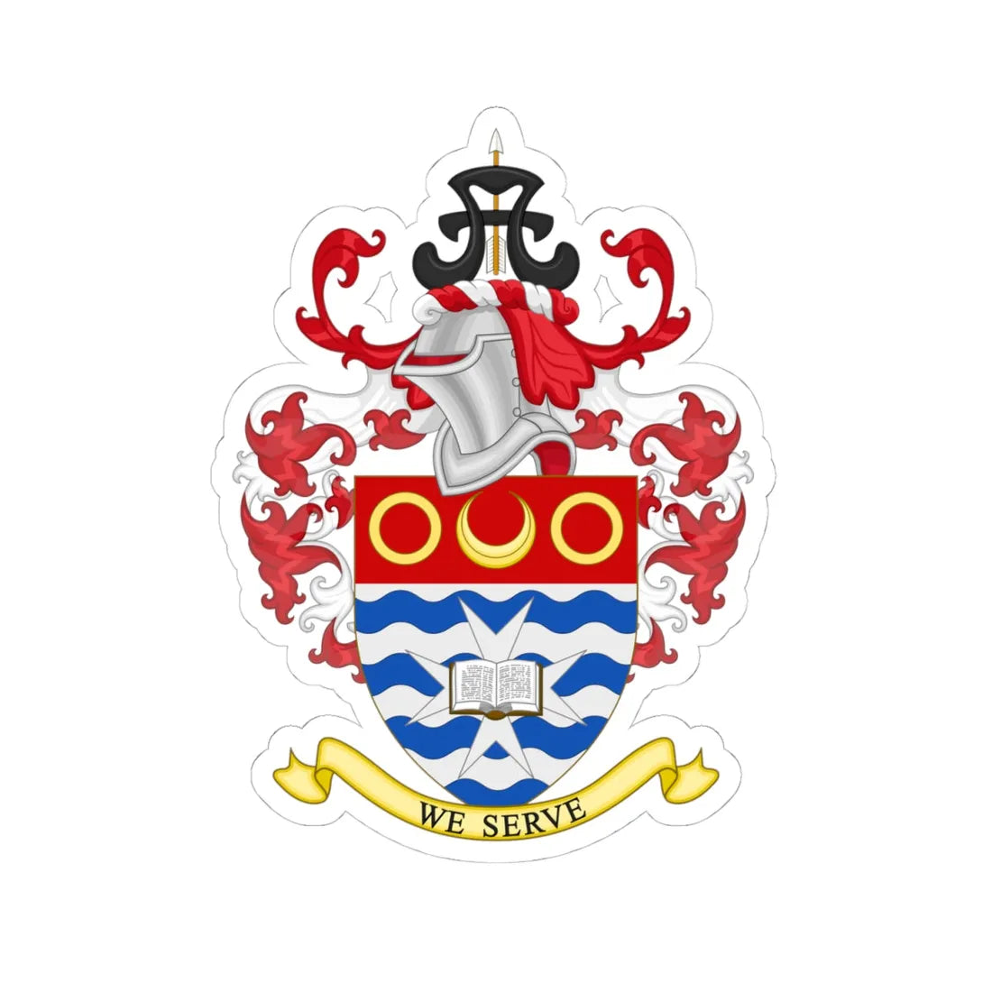 Coat of Arms of the London Borough of Islington (England) (Coat of Arms) STICKER Vinyl Kiss-Cut Decal 4 Inch White - The Sticker Space