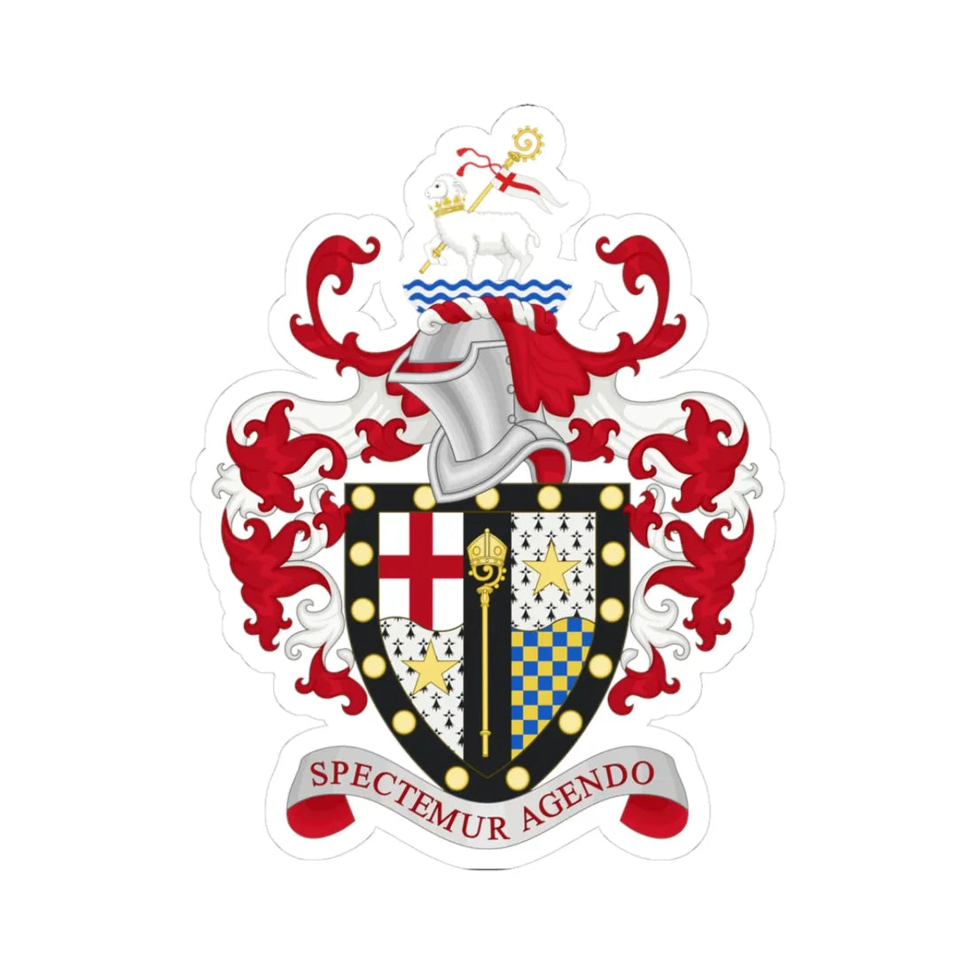 Coat of Arms of the London Borough of Lambeth (England) (Coat of Arms) STICKER Vinyl Kiss-Cut Decal 3 Inch White - The Sticker Space