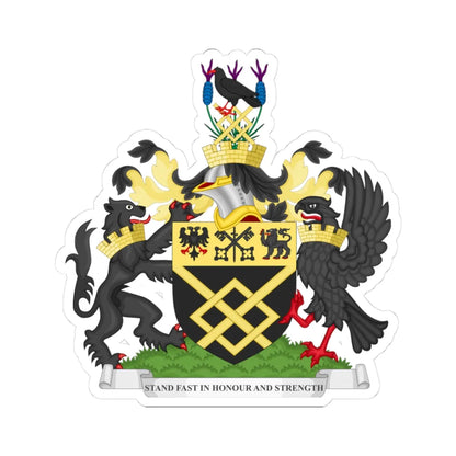 Coat of arms of the London Borough of Merton (England) (Coat of Arms) STICKER Vinyl Kiss-Cut Decal 3 Inch White - The Sticker Space