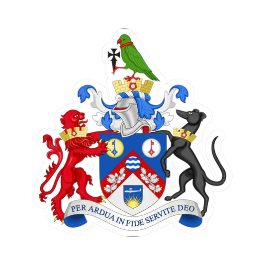 Coat of arms of the London Borough of Sutton (England) (Coat of Arms) STICKER Vinyl Kiss-Cut Decal 2 Inch White - The Sticker Space