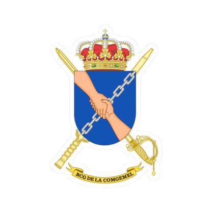Coat of Arms of the Melilla General Command Headquarters Battalion (Spain) (Coat of Arms) STICKER Vinyl Kiss-Cut Decal 2 Inch White - The Sticker Space