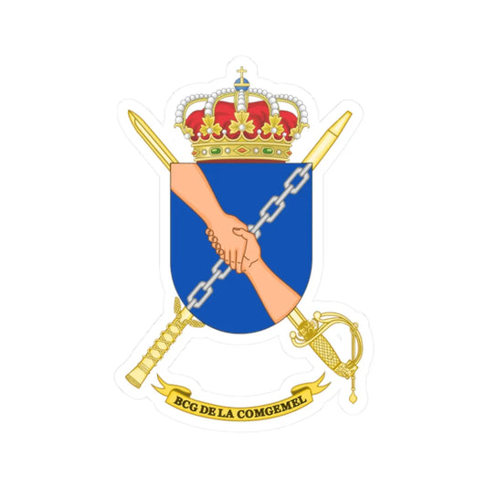 Coat of Arms of the Melilla General Command Headquarters Battalion (Spain) (Coat of Arms) STICKER Vinyl Kiss-Cut Decal 2 Inch White - The Sticker Space
