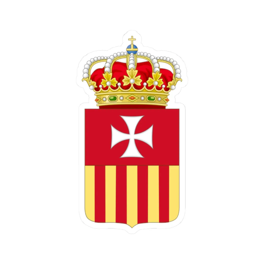 Coat of Arms of the Mercedarians (Spain) (Coat of Arms) STICKER Vinyl Kiss-Cut Decal 2 Inch White - The Sticker Space