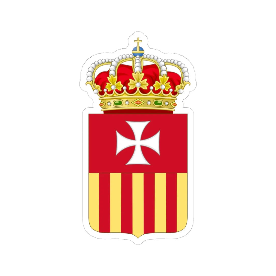 Coat of Arms of the Mercedarians (Spain) (Coat of Arms) STICKER Vinyl Kiss-Cut Decal 4 Inch White - The Sticker Space