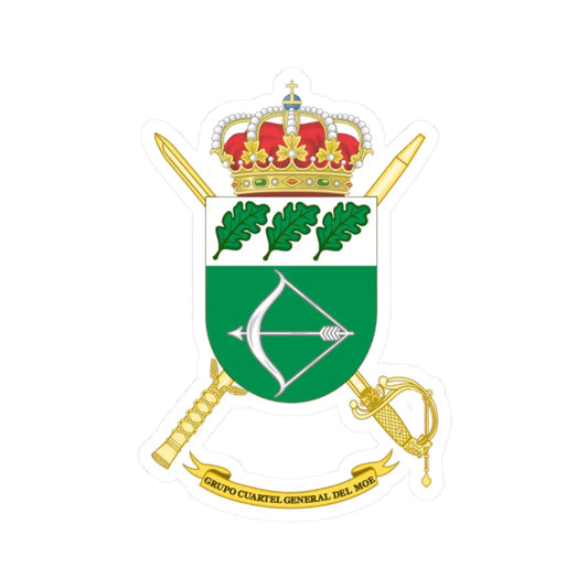 Coat of Arms of the MOE Headquarters Group (Spain) (Coat of Arms) STICKER Vinyl Kiss-Cut Decal 2 Inch White - The Sticker Space