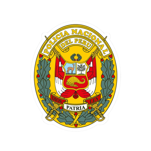 Coat of arms of the National Police of Peru (Peru) (Coat of Arms) STICKER Vinyl Kiss-Cut Decal 2 Inch White - The Sticker Space