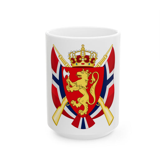 Coat of arms of the National Rifle Association of Norway - White Coffee Mug-15oz-The Sticker Space