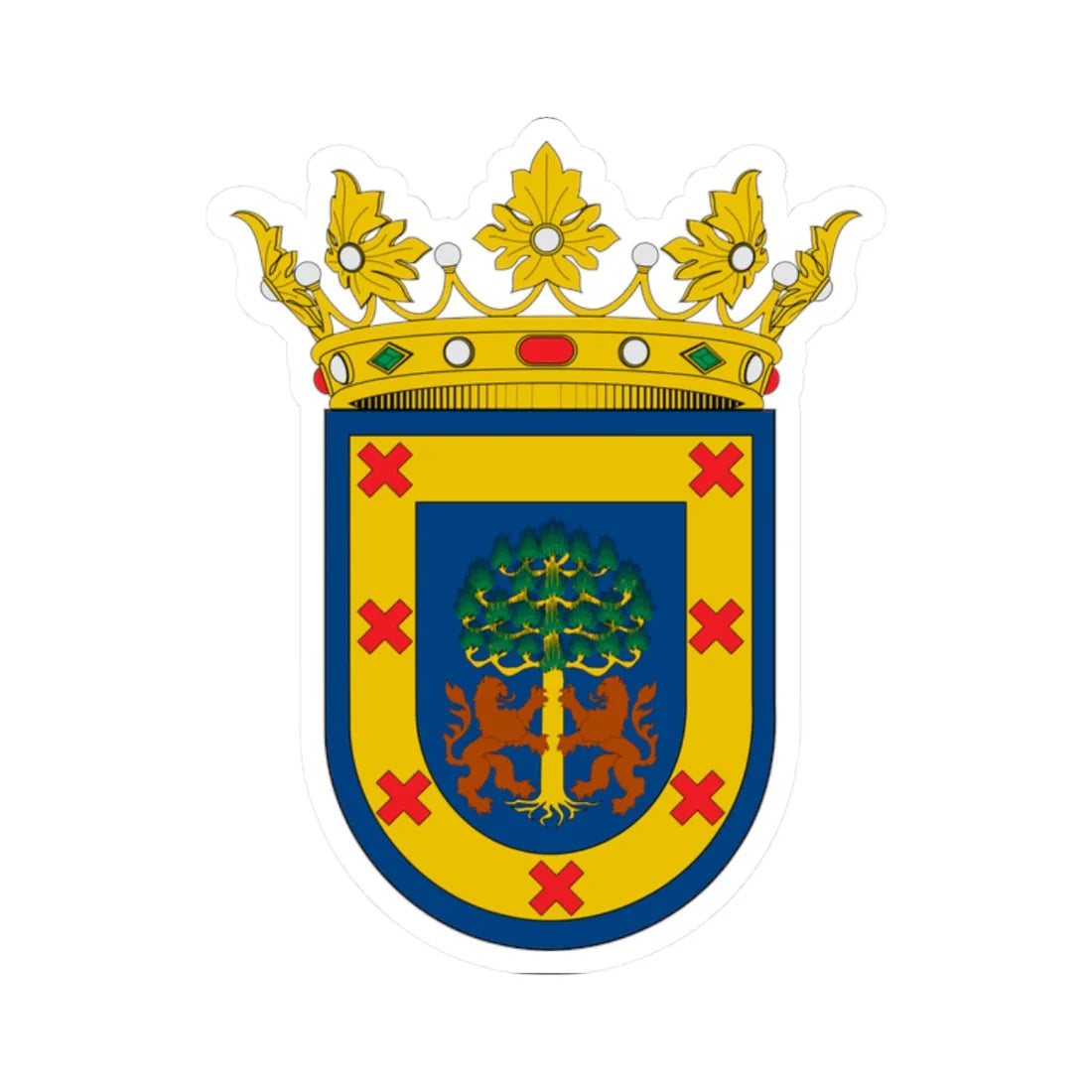 Coat of arms of the New Kingdom of Galicia (Mexico) (Coat of Arms) STICKER Vinyl Kiss-Cut Decal 2 Inch White - The Sticker Space