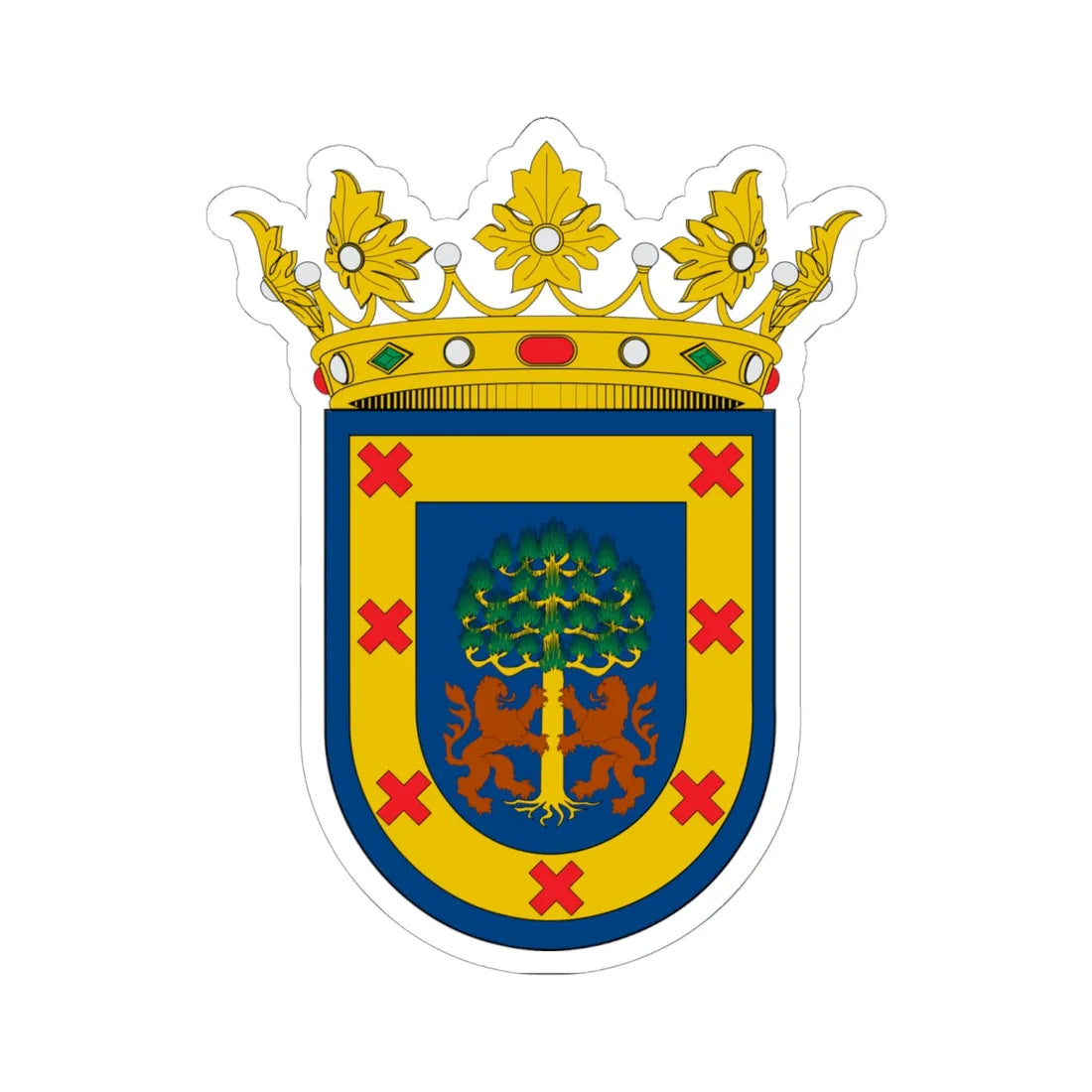 Coat of arms of the New Kingdom of Galicia (Mexico) (Coat of Arms) STICKER Vinyl Kiss-Cut Decal 6 Inch White - The Sticker Space