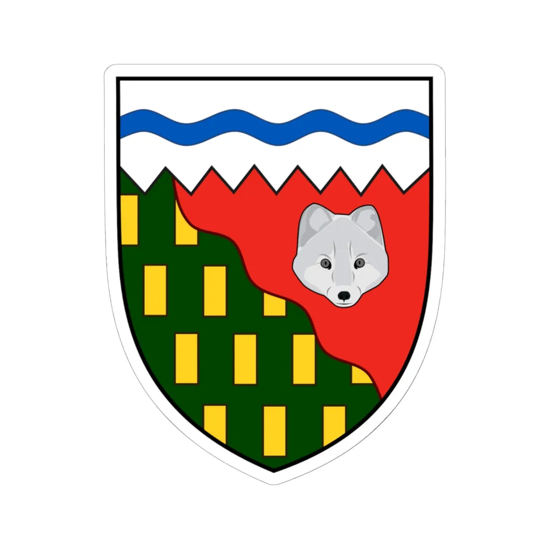 Coat of Arms of the Northwest Territories (Canada) (Coat of Arms) STICKER Vinyl Kiss-Cut Decal 6 Inch White - The Sticker Space