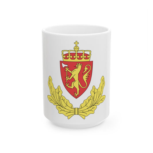 Coat of arms of the Norwegian Border Police - White Coffee Mug-15oz-The Sticker Space