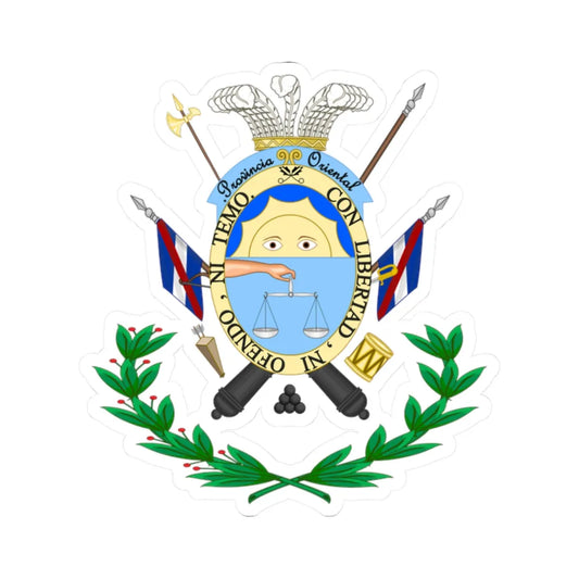 Coat of Arms of the Oriental Province (Argentina) (Coat of Arms) STICKER Vinyl Kiss-Cut Decal 2 Inch White - The Sticker Space