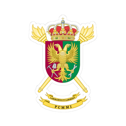 Coat of Arms of the PCMMI (Spain) (Coat of Arms) STICKER Vinyl Kiss-Cut Decal 3 Inch White - The Sticker Space