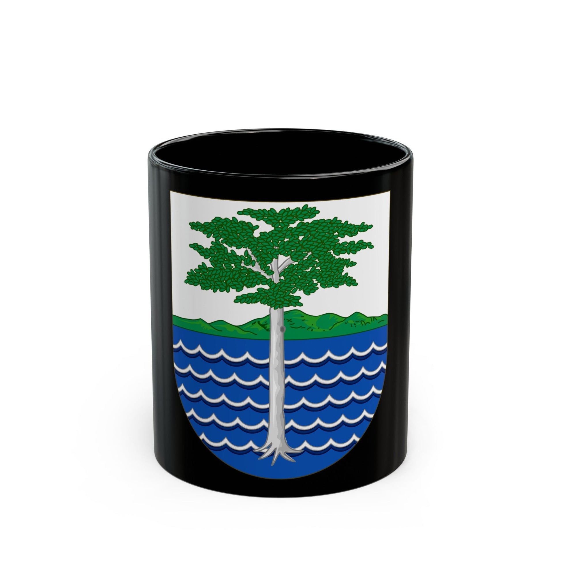 Coat of Arms of the Portuguese and Spanish Guinea - Black Coffee Mug-11oz-The Sticker Space