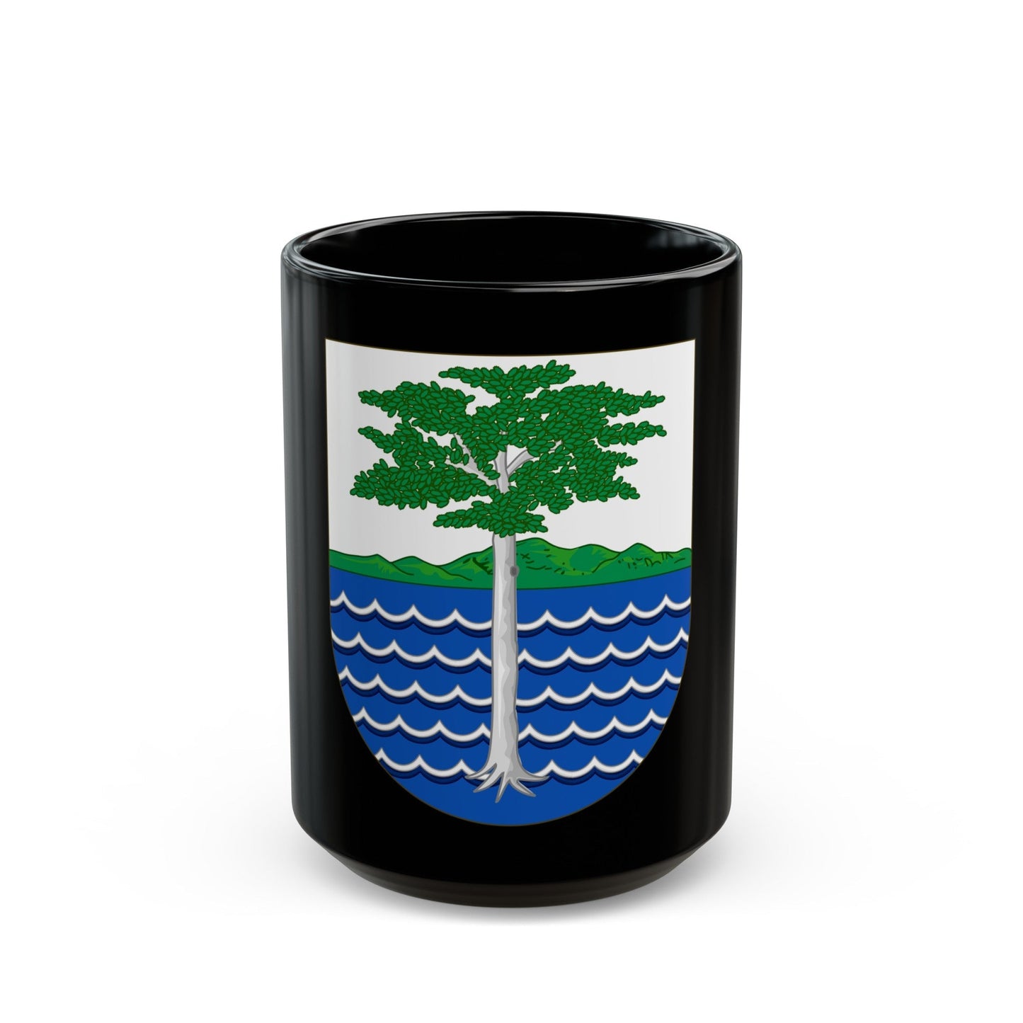 Coat of Arms of the Portuguese and Spanish Guinea - Black Coffee Mug-15oz-The Sticker Space