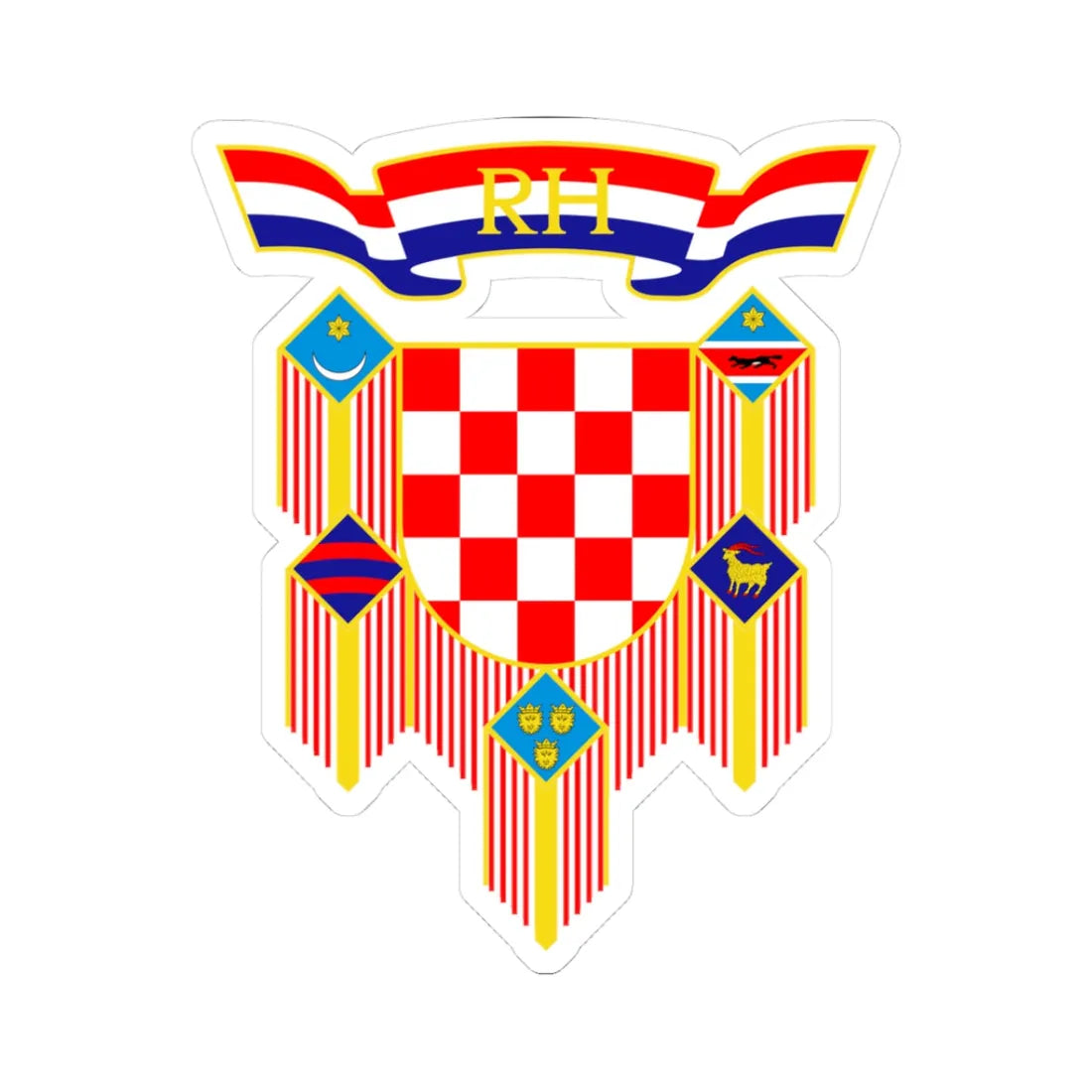 Coat of arms of the President of Croatia (Croatia) (Coat of Arms) STICKER Vinyl Kiss-Cut Decal 3 Inch White - The Sticker Space