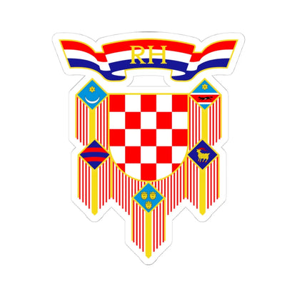 Coat of arms of the President of Croatia (Croatia) (Coat of Arms) STICKER Vinyl Kiss-Cut Decal 4 Inch White - The Sticker Space