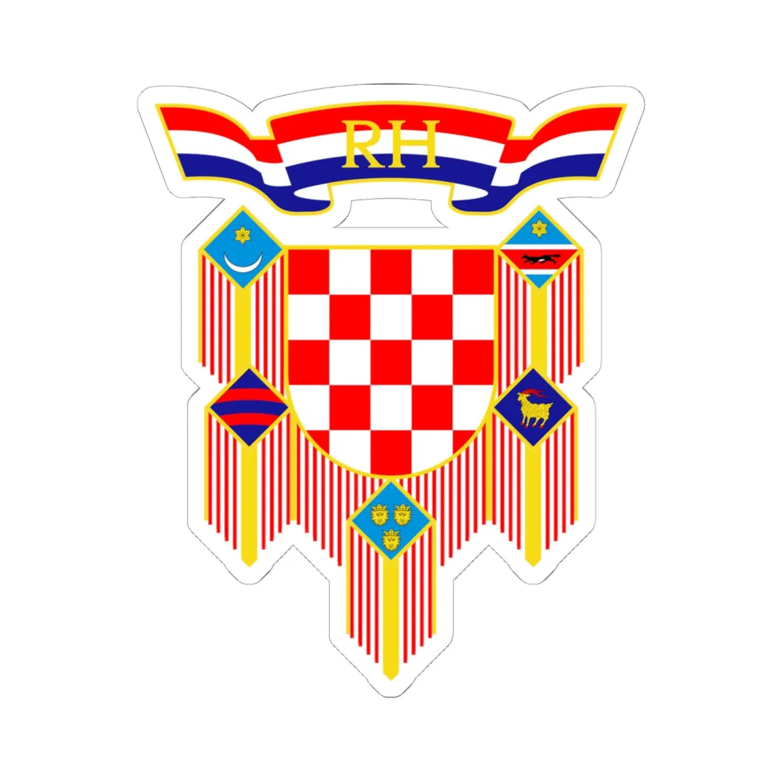 Coat of arms of the President of Croatia (Croatia) (Coat of Arms) STICKER Vinyl Kiss-Cut Decal 6 Inch White - The Sticker Space
