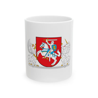 Coat of arms of the President of Lithuania - White Coffee Mug-11oz-The Sticker Space