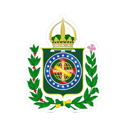 Coat of arms of the Prince Imperial of Brazil (Brazil) (Coat of Arms) STICKER Vinyl Kiss-Cut Decal 3 Inch White - The Sticker Space